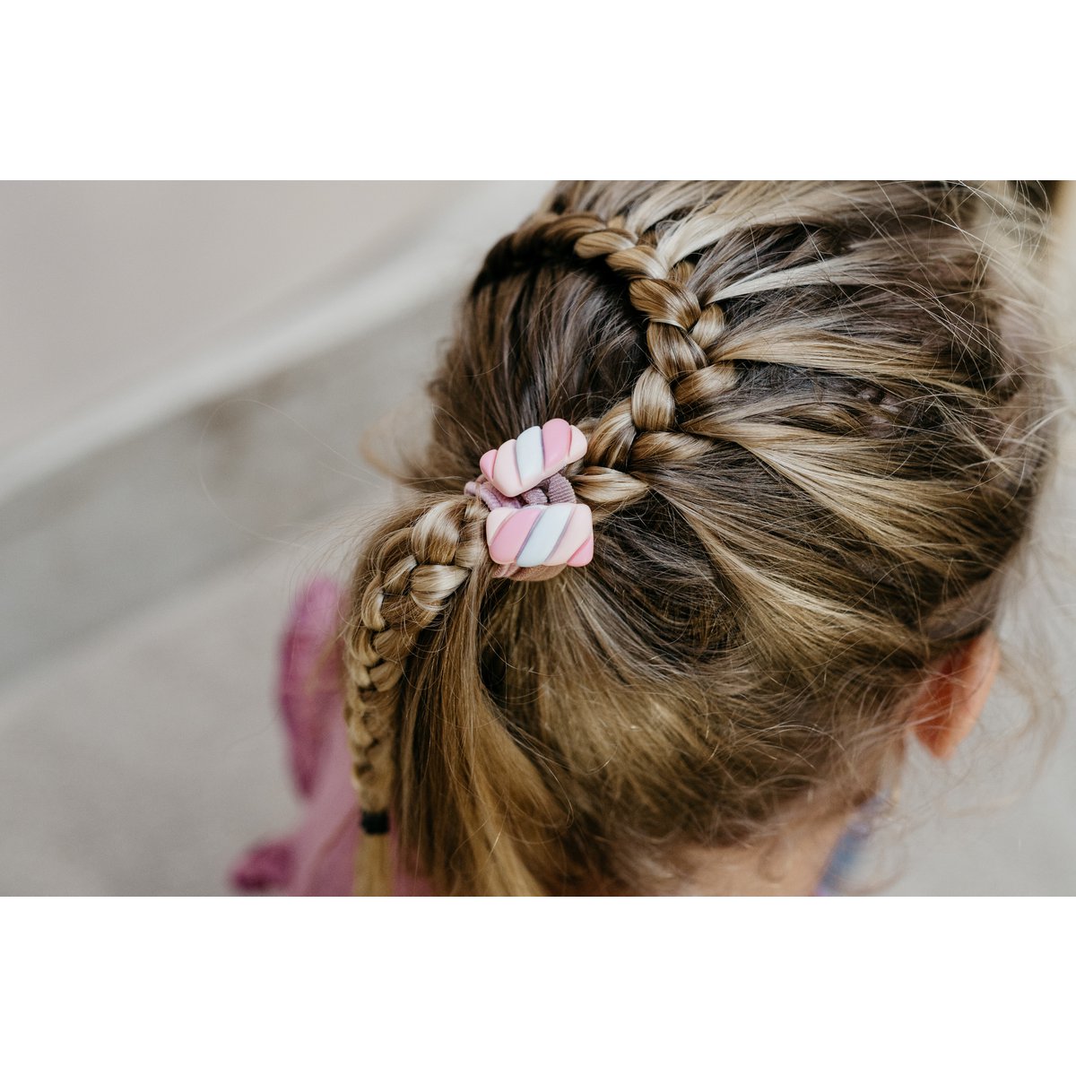 Haarelastiek - Spekjes (roze)