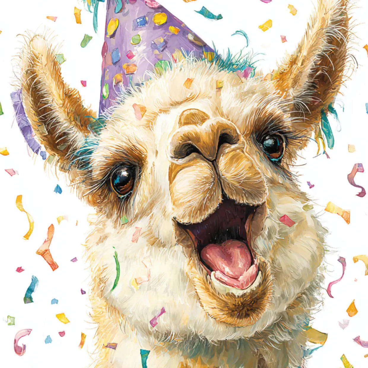 Wenskaart - Feest alpaca