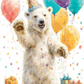 Wenskaart - Feest ijsbeer