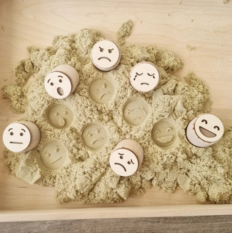 Houten stempelset - Emoties