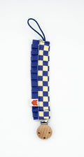 Speenkoord ruffle - Blauw blok