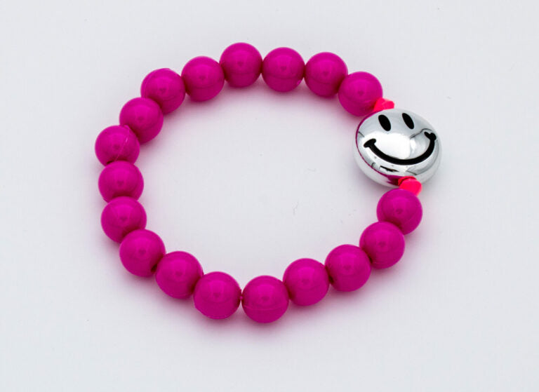 Armband - Smiley roze