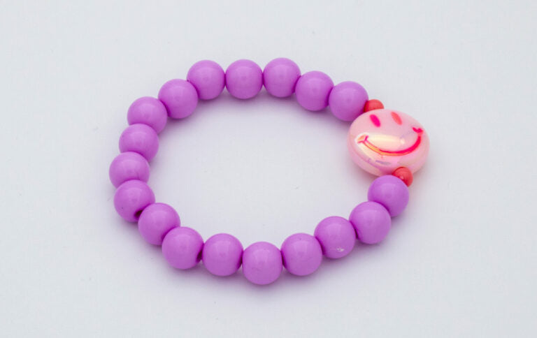 Armband - Smiley lila