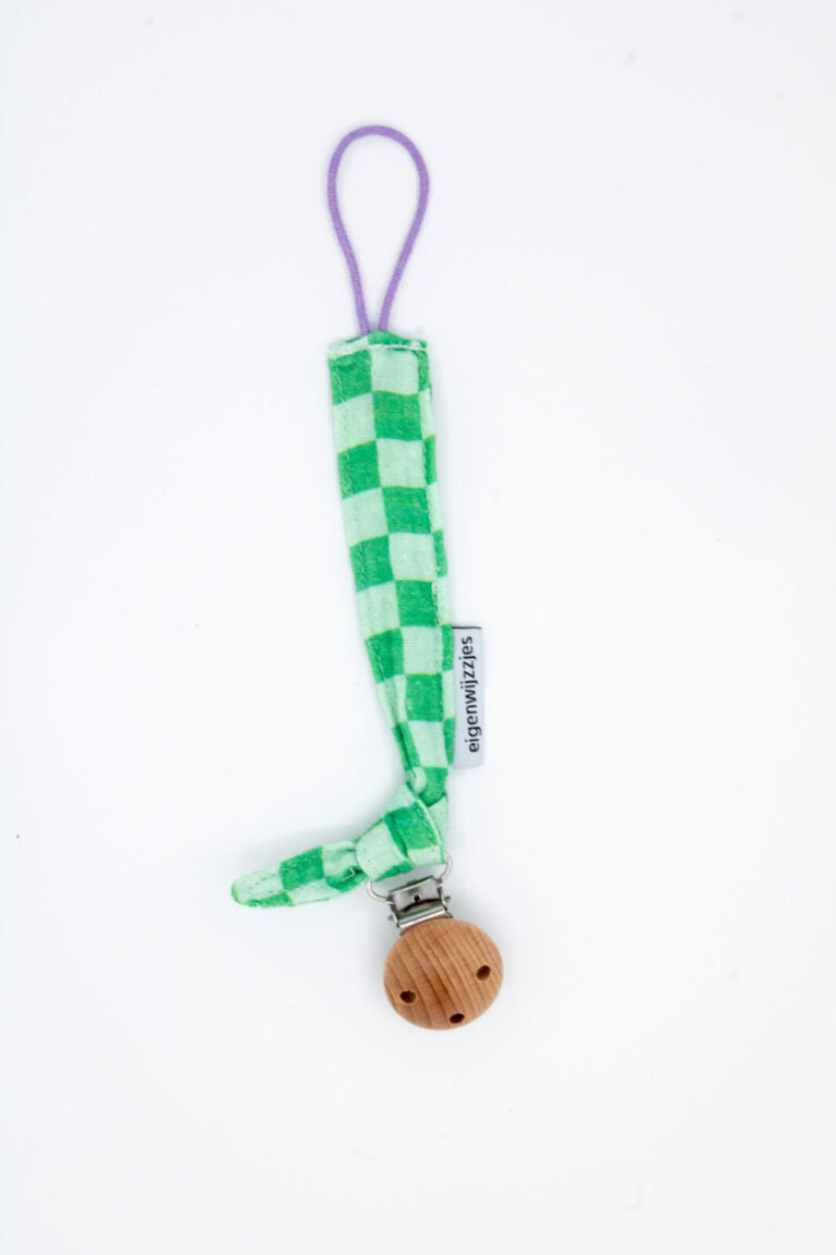 Speenkoord knoop - Groen geruit