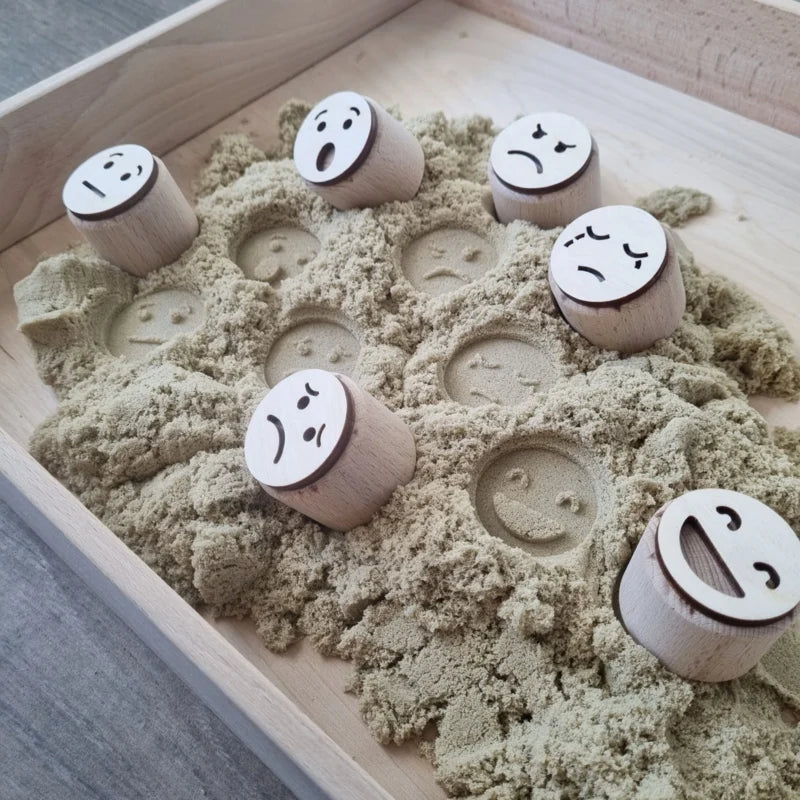 Houten stempelset - Emoties