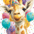 Wenskaart - Feest giraf